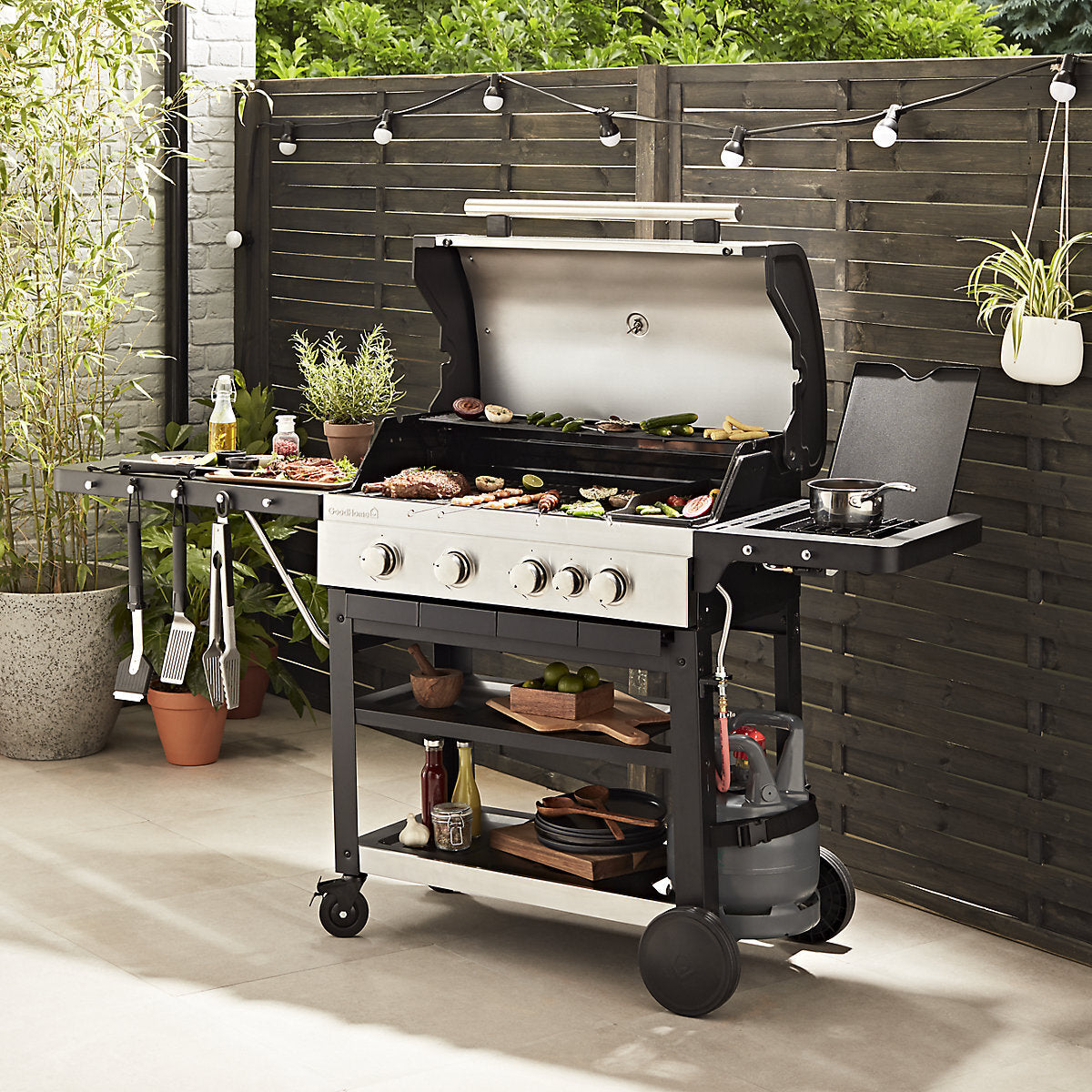 GoodHome Gas Barbecue 4 Burner Grill BBQ Owsley 4.1