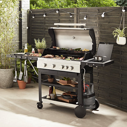 GoodHome Gas Barbecue 4 Burner Grill BBQ Owsley 4.1