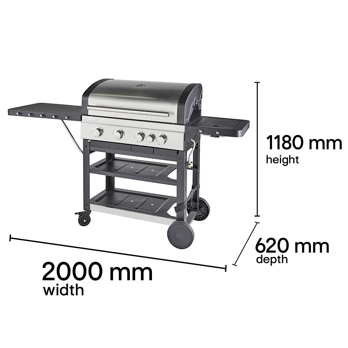 GoodHome Gas Barbecue 4 Burner Grill BBQ Owsley 4.1