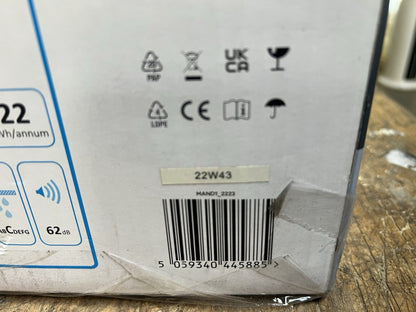 GoodHome PlasmaSense GHAG90PLAS Black steel & glass Angled Cooker hood (W)89.8cm