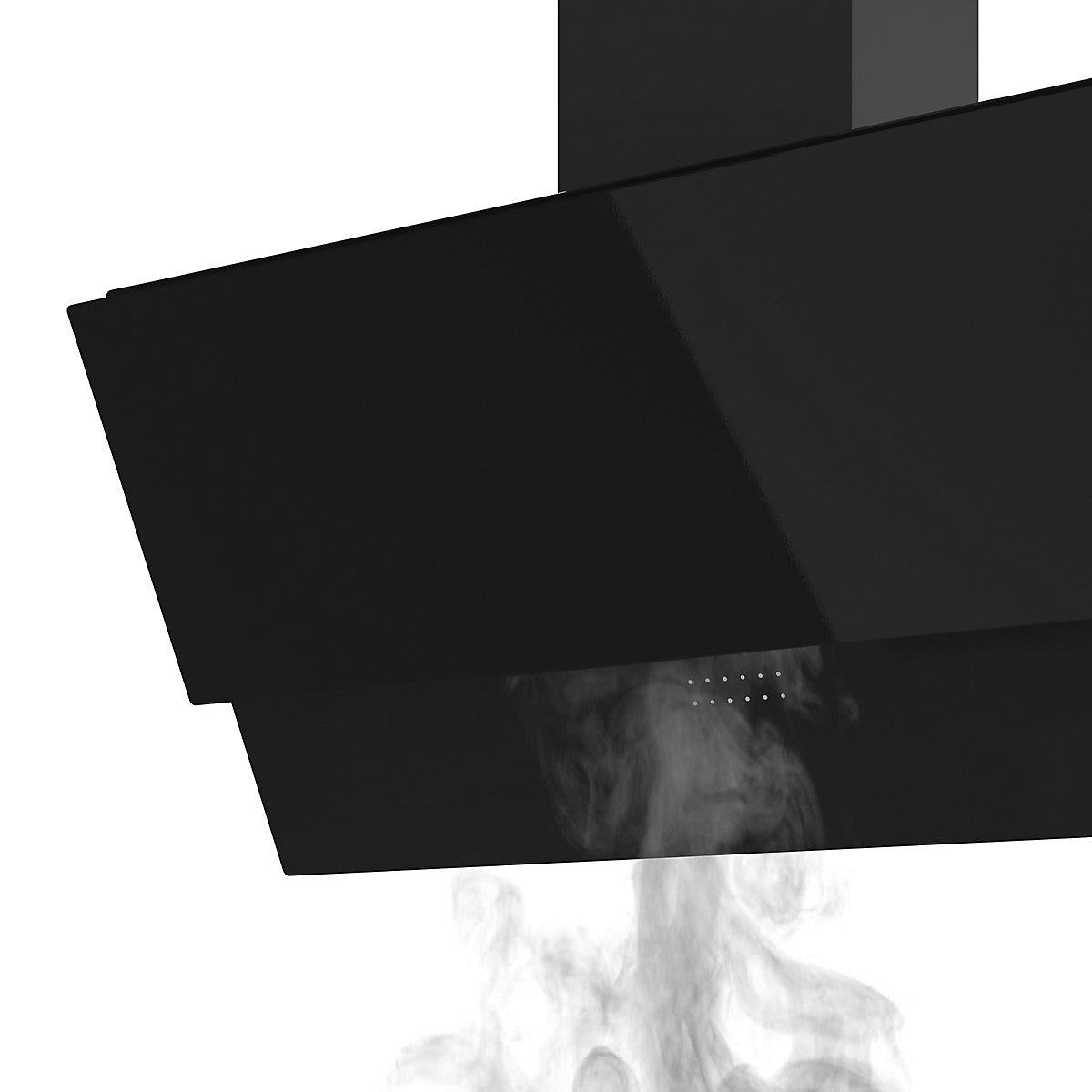 GoodHome PlasmaSense GHAG90PLAS Black steel & glass Angled Cooker hood (W)89.8cm