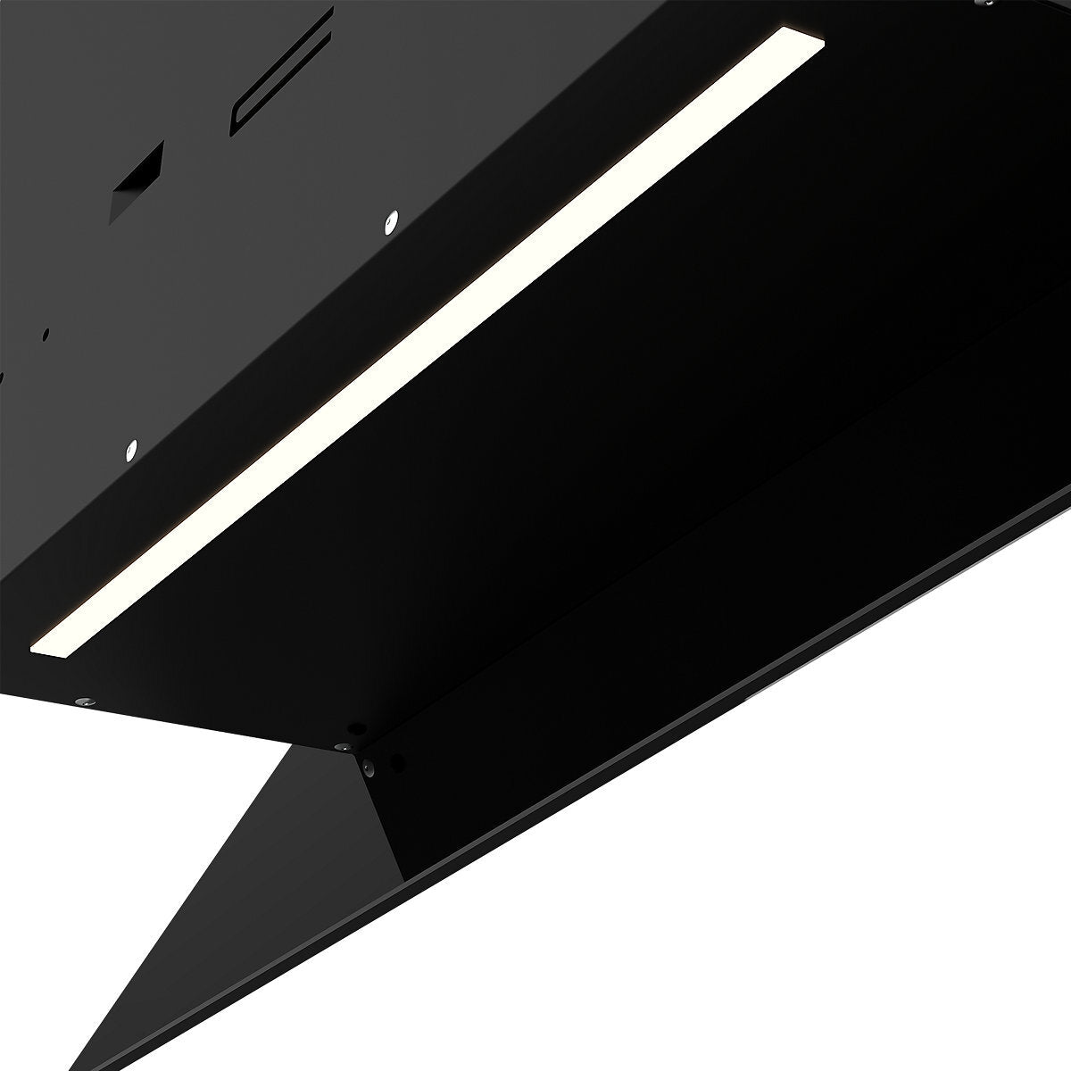 GoodHome PlasmaSense GHAG90PLAS Black steel & glass Angled Cooker hood (W)89.8cm