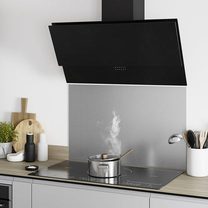 GoodHome PlasmaSense GHAG90PLAS Black steel & glass Angled Cooker hood (W)89.8cm