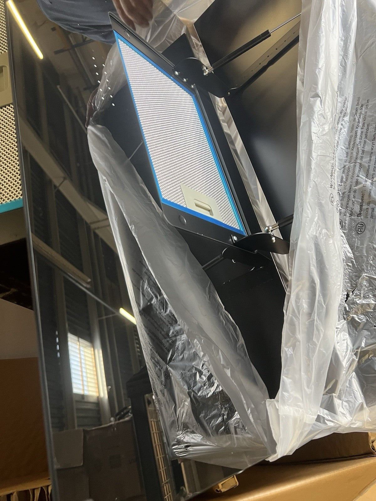 GoodHome PlasmaSense GHAG90PLAS Black steel & glass Angled Cooker hood (W)89.8cm