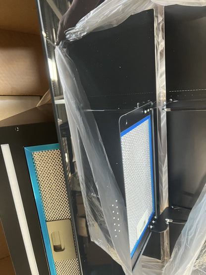 GoodHome PlasmaSense GHAG90PLAS Black steel & glass Angled Cooker hood (W)89.8cm