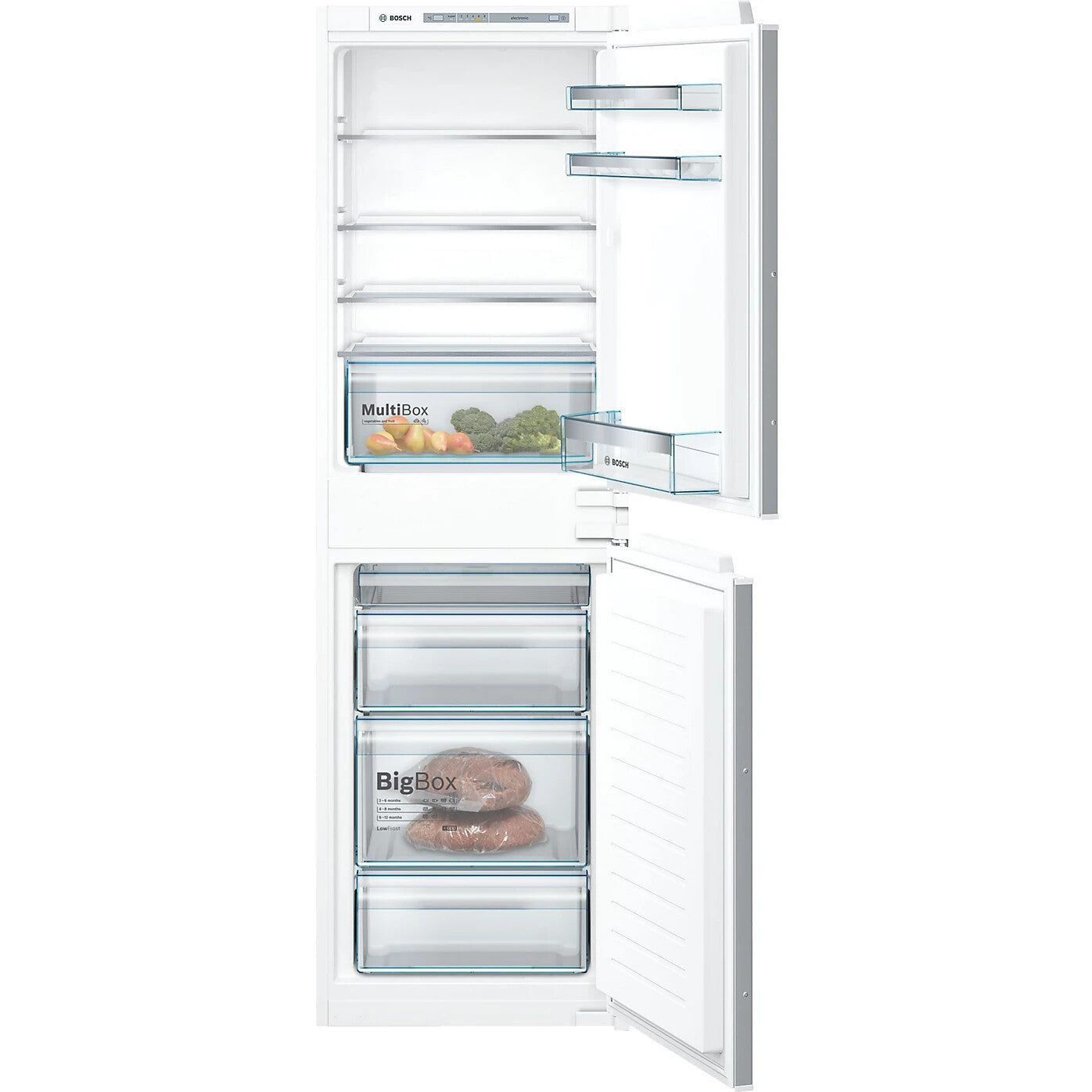 Bosch KIV85VSF0G 50:50 Traditional Integrated Fridge freezer - White