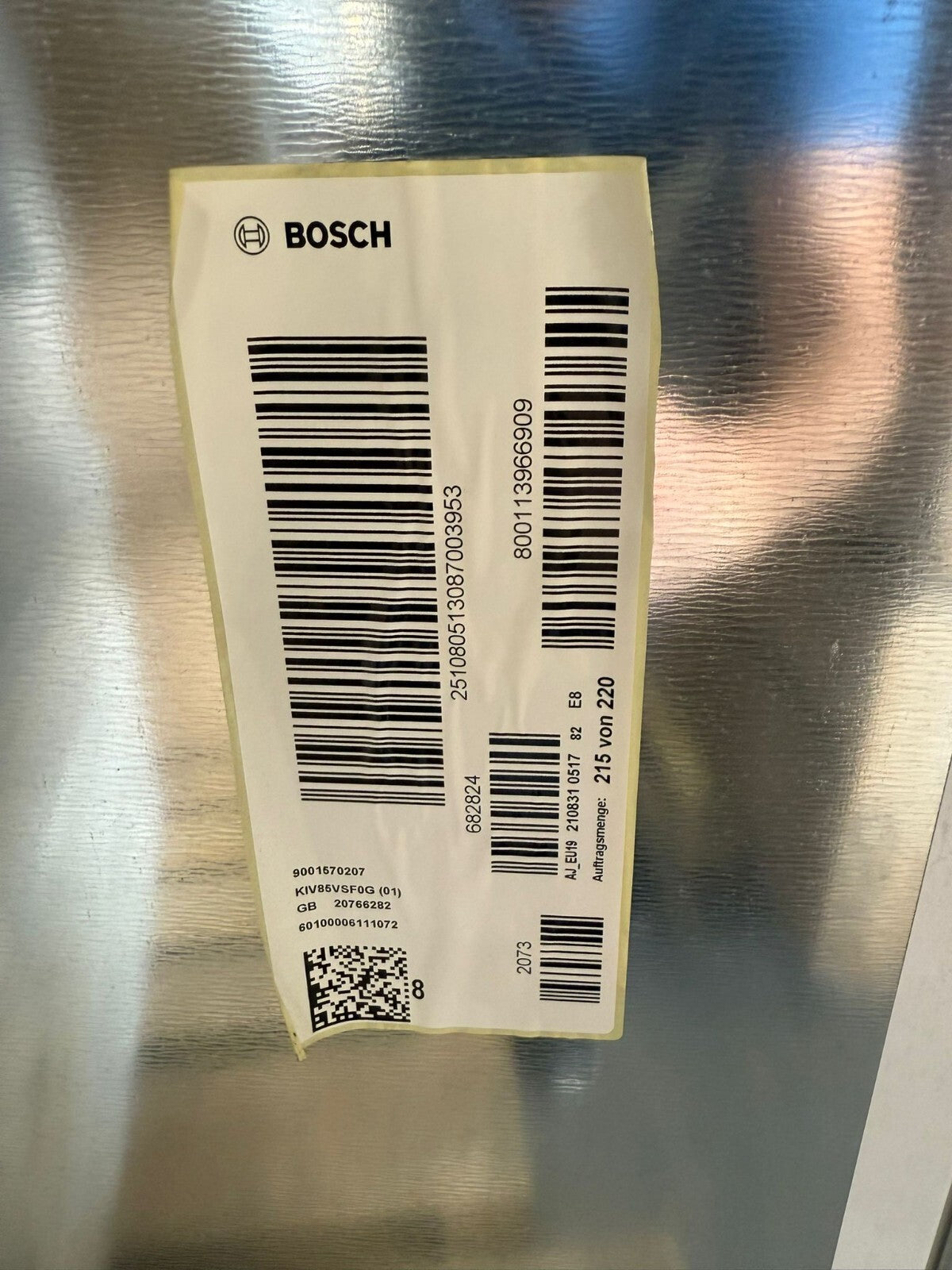 Bosch KIV85VSF0G 50:50 Traditional Integrated Fridge freezer - White