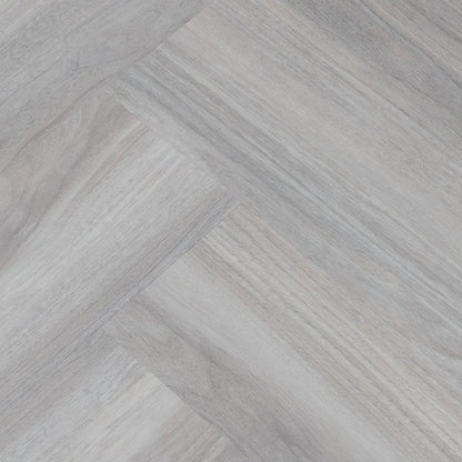 SPC Flooring Rigid-Core Herringbone Click Vinyl Light Grey 1.8m² Per Pack