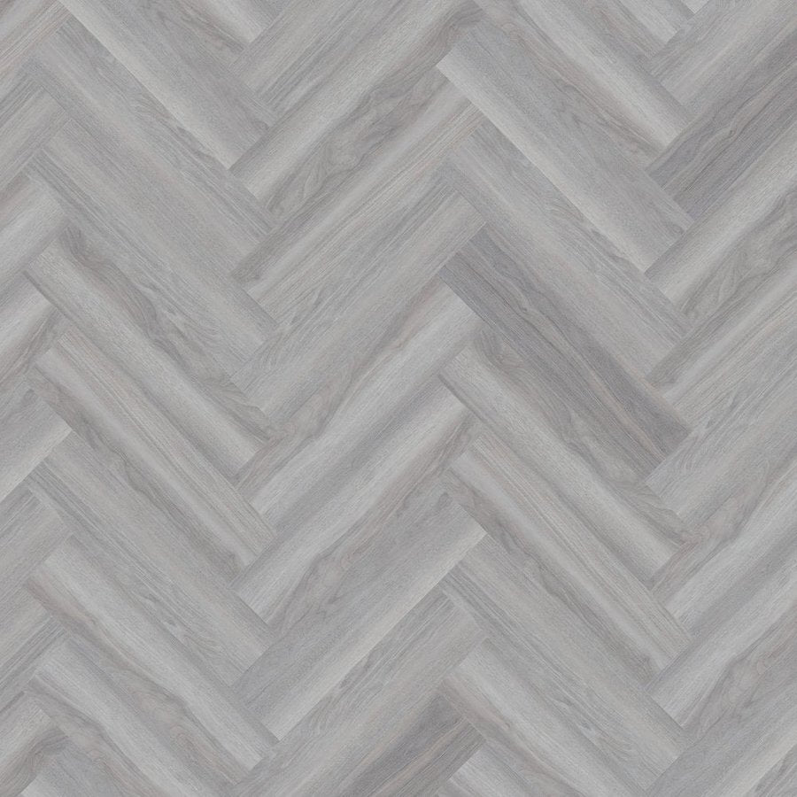 SPC Flooring Rigid-Core Herringbone Click Vinyl Light Grey 1.8m² Per Pack