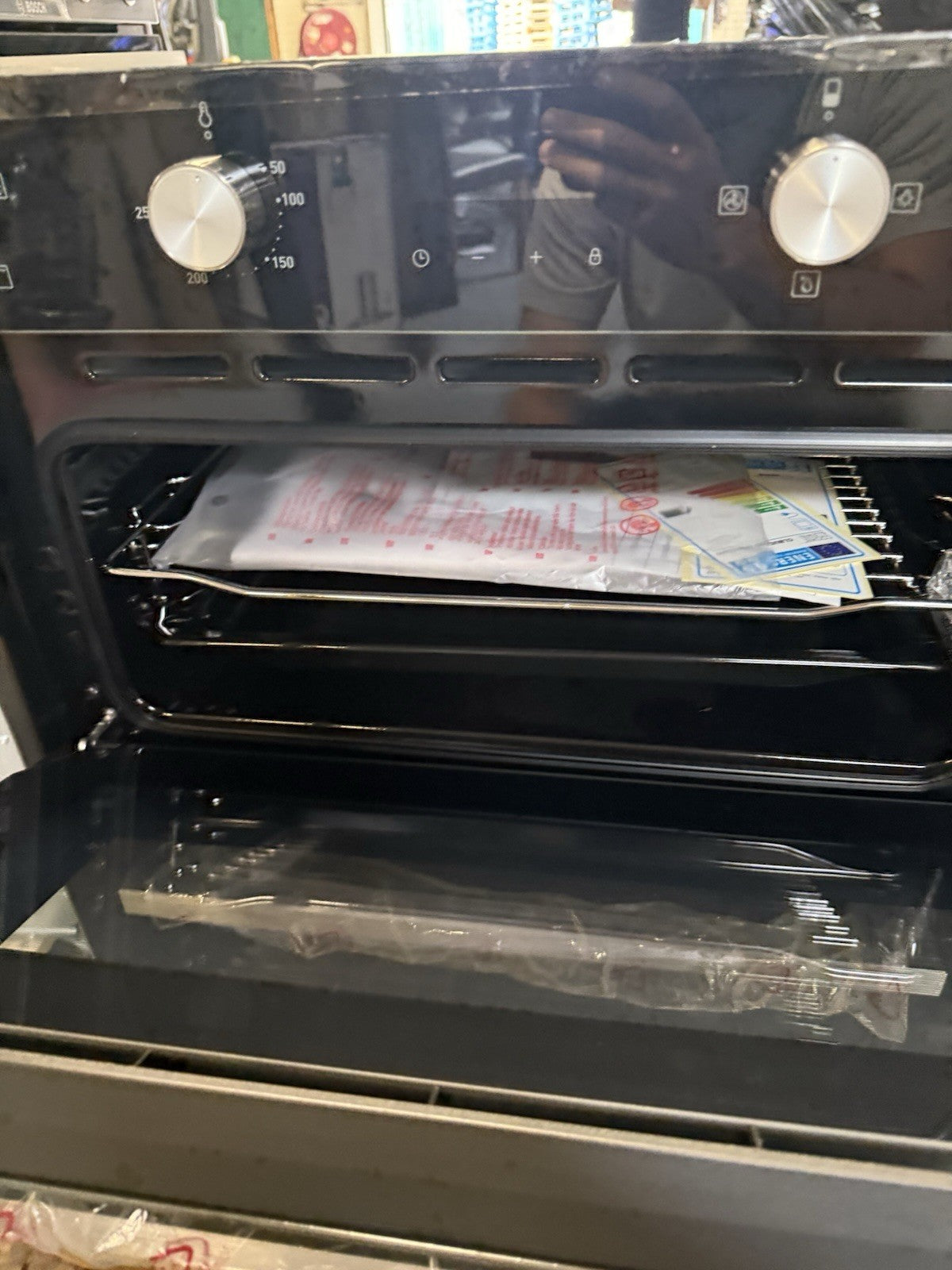 Cooke & Lewis CLBUDO89 Built-in Double Oven - Mirrored Black