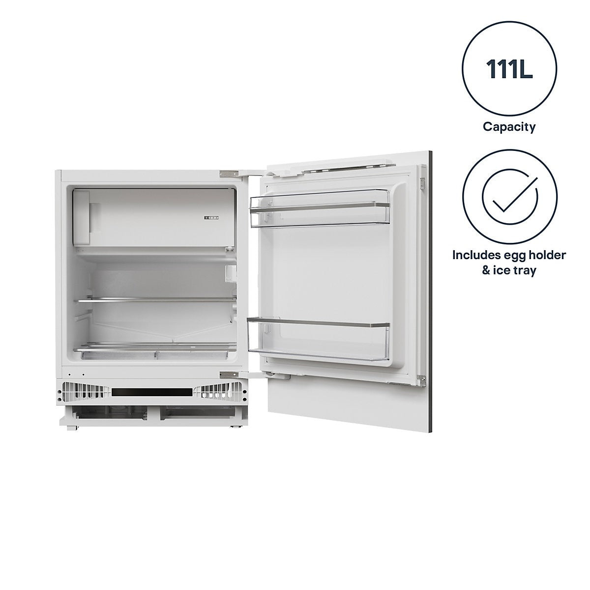 GoodHome GHBUFFUKa Classic Integrated Fridge Freezer - Gloss White