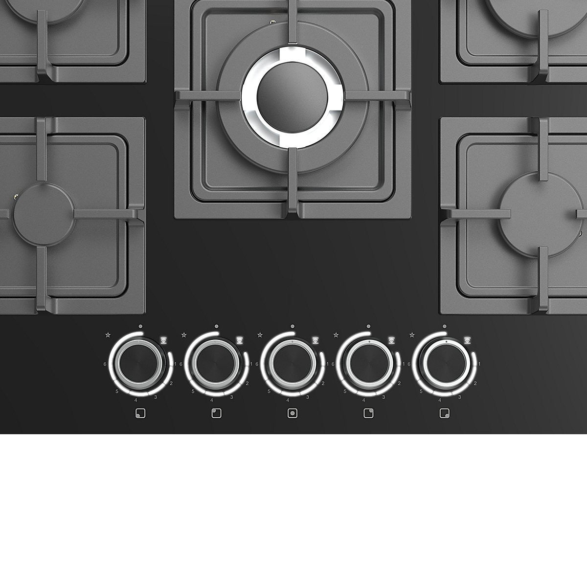 GoodHome Linksense GH78GASLK 70cm Gas Hob - Black