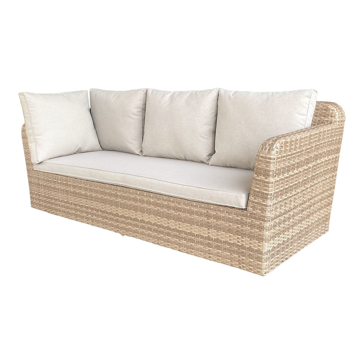 GoodHome Elos Beige 6 Seater Modular Corner Garden Furniture Set