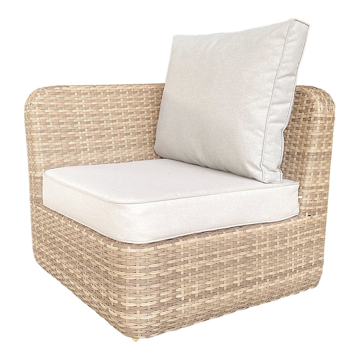 GoodHome Elos Beige 6 Seater Modular Corner Garden Furniture Set