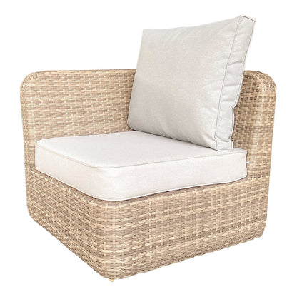 GoodHome Elos Beige 6 Seater Modular Corner Garden Furniture Set