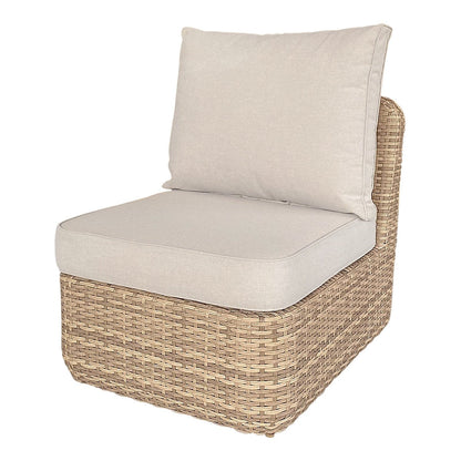 GoodHome Elos Beige 6 Seater Modular Corner Garden Furniture Set