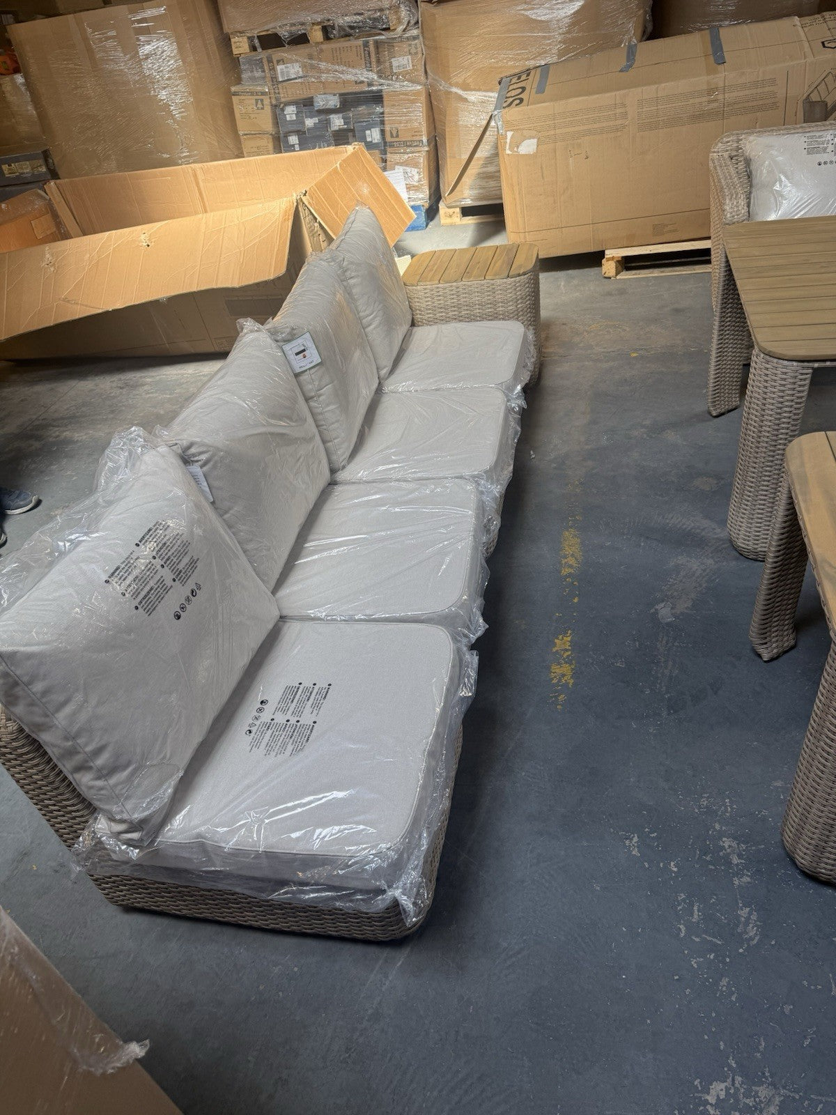 GoodHome Elos Beige Rattan Effect 9 Seater Modular Corner Dining Set RRP £1250