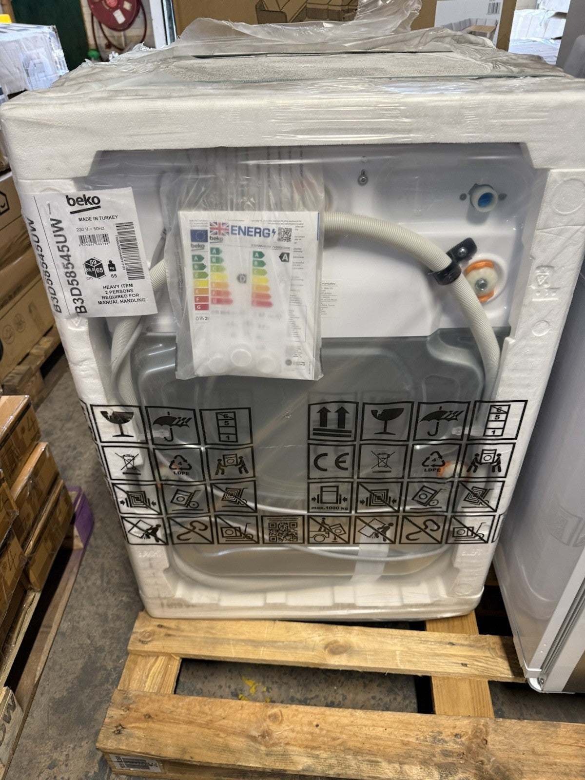 Beko B3D58545UW 8kg/5kg Freestanding Condenser Washer Dryer - White