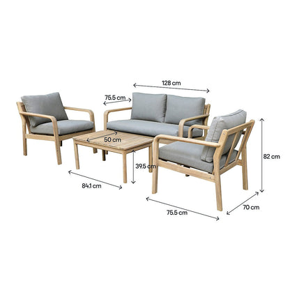 GoodHome Riveo Natural 4 Seater Coffee Set RRP £475