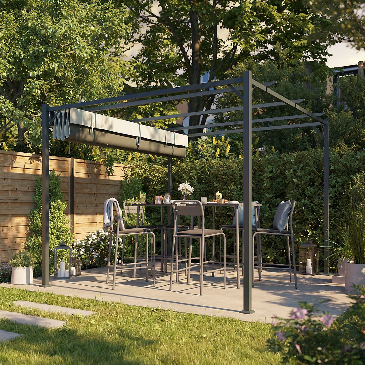 Klikstrom Alizé Square Pergola, (W)3m x (D)2.9m x (H)2.33m RRP £375