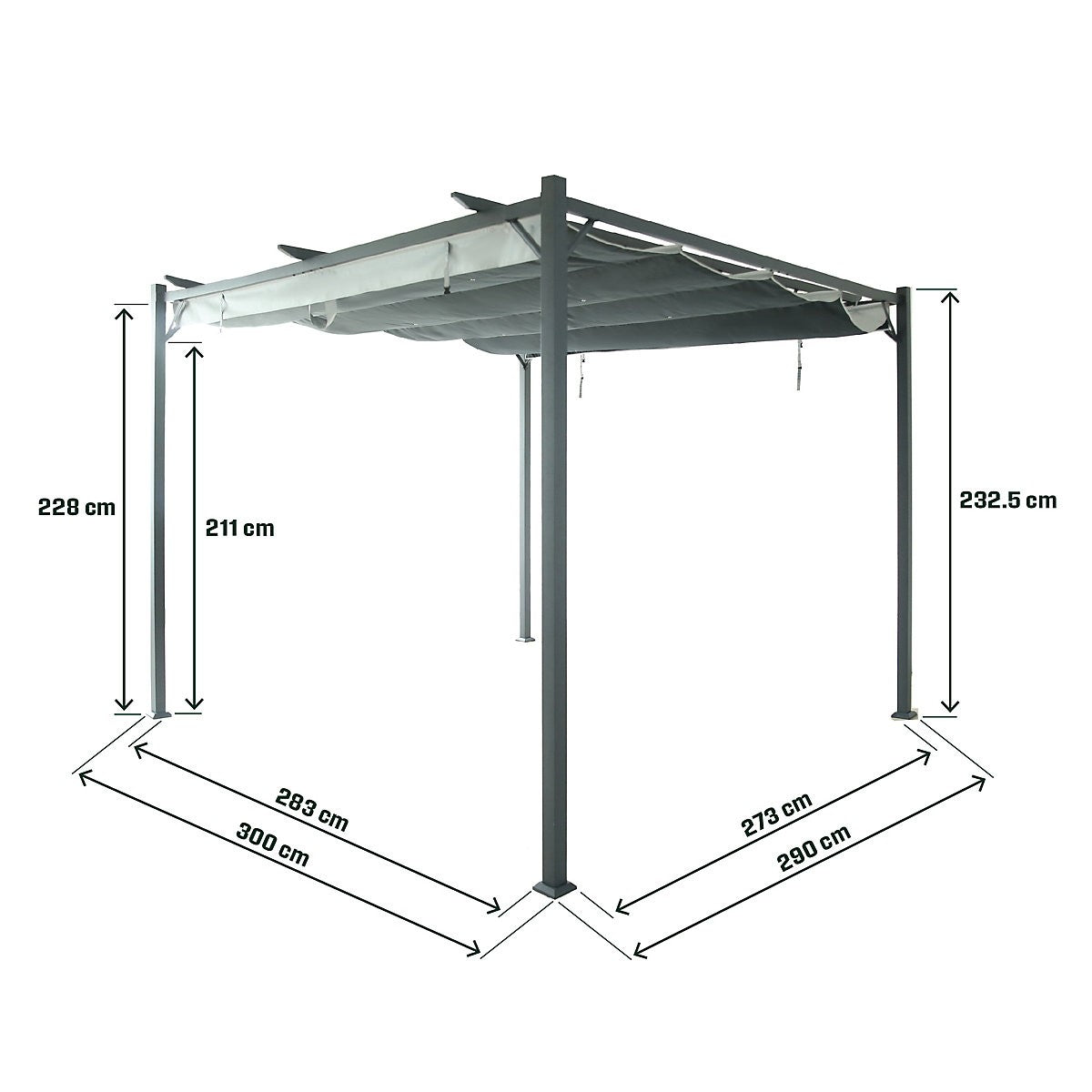 Klikstrom Alizé Square Pergola, (W)3m x (D)2.9m x (H)2.33m RRP £375