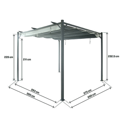 Klikstrom Alizé Square Pergola, (W)3m x (D)2.9m x (H)2.33m RRP £375