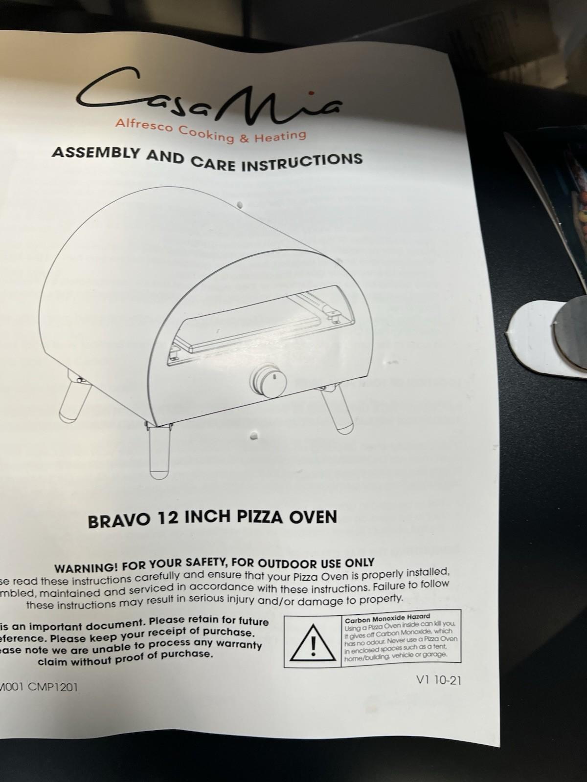 Casa Mia Bravo - 12 Inch Outdoor Gas Pizza Oven