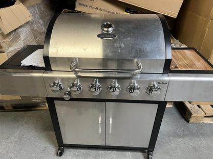 Outback Meteor Stainless Steel 6 Burner Hybrid Gas & Charcoal BBQ RRP £599.99