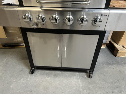 Outback Meteor Stainless Steel 6 Burner Hybrid Gas & Charcoal BBQ RRP £599.99