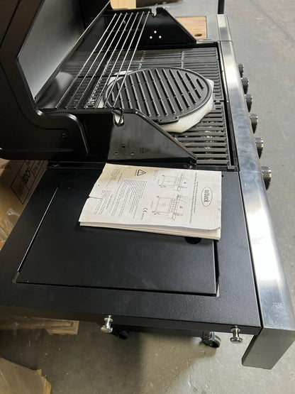 Outback Meteor Stainless Steel 6 Burner Hybrid Gas & Charcoal BBQ RRP £599.99