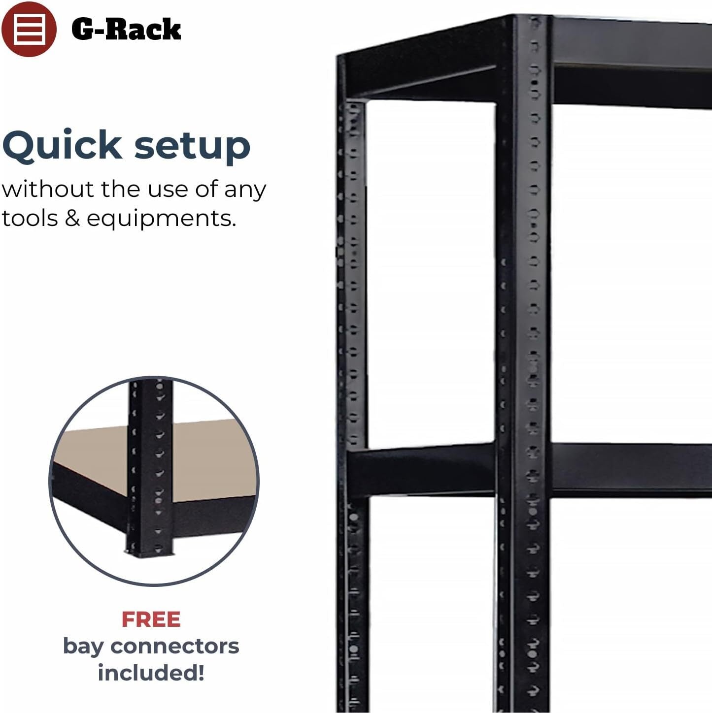 G-Rack Garage Shelving Racking Unit 5 Tier 180cm x 120cm x 45cm (875kg Per Rack)